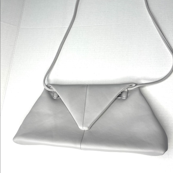 Gray Vegan Leather Flap Handbag - Picture 3 of 10